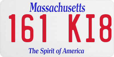 MA license plate 161KI8
