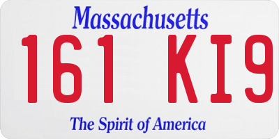 MA license plate 161KI9