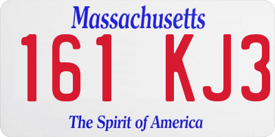 MA license plate 161KJ3