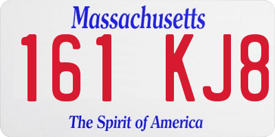 MA license plate 161KJ8