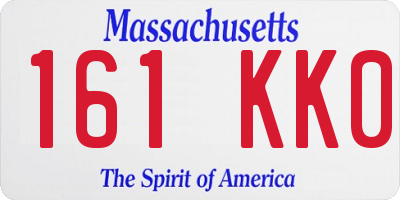 MA license plate 161KK0
