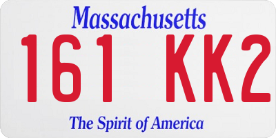 MA license plate 161KK2