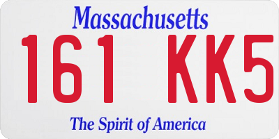 MA license plate 161KK5
