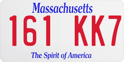 MA license plate 161KK7