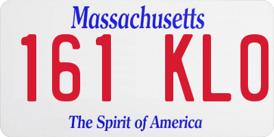 MA license plate 161KL0