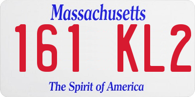 MA license plate 161KL2