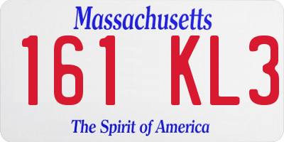 MA license plate 161KL3