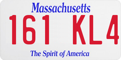 MA license plate 161KL4
