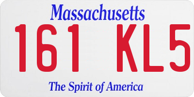 MA license plate 161KL5