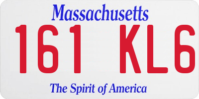 MA license plate 161KL6