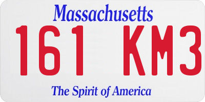 MA license plate 161KM3