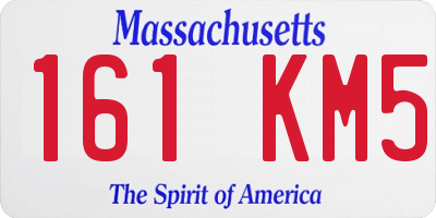 MA license plate 161KM5