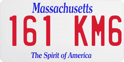 MA license plate 161KM6