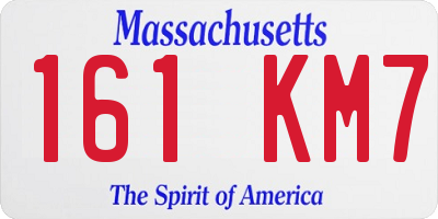 MA license plate 161KM7