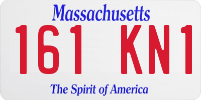 MA license plate 161KN1