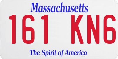 MA license plate 161KN6