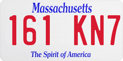 MA license plate 161KN7