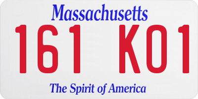 MA license plate 161KO1