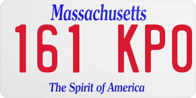 MA license plate 161KP0