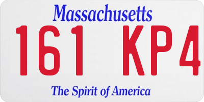 MA license plate 161KP4
