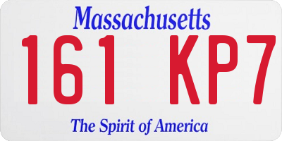 MA license plate 161KP7
