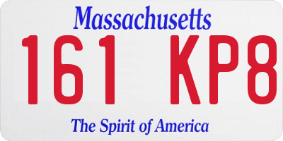 MA license plate 161KP8