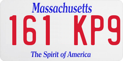 MA license plate 161KP9