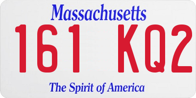 MA license plate 161KQ2