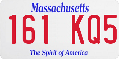 MA license plate 161KQ5