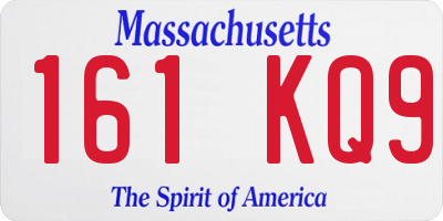 MA license plate 161KQ9