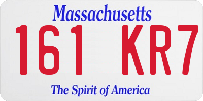 MA license plate 161KR7