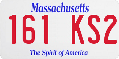 MA license plate 161KS2