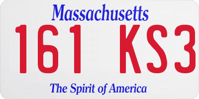 MA license plate 161KS3