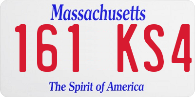 MA license plate 161KS4