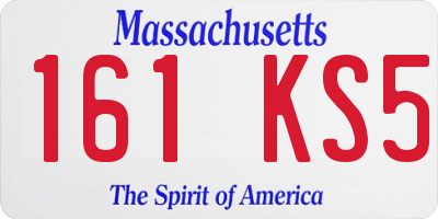 MA license plate 161KS5