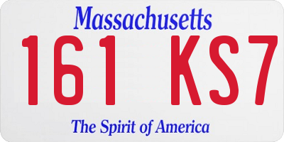 MA license plate 161KS7