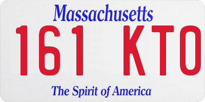 MA license plate 161KT0