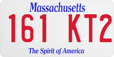 MA license plate 161KT2
