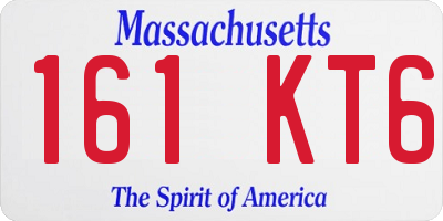 MA license plate 161KT6