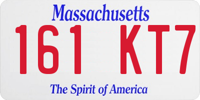 MA license plate 161KT7