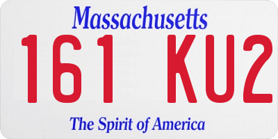 MA license plate 161KU2