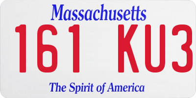 MA license plate 161KU3