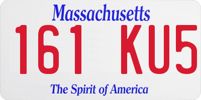 MA license plate 161KU5