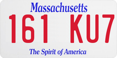 MA license plate 161KU7