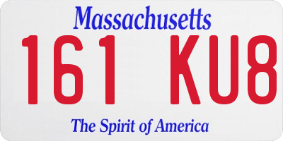 MA license plate 161KU8