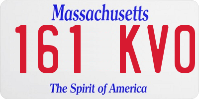 MA license plate 161KV0