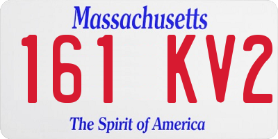 MA license plate 161KV2