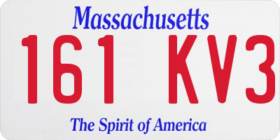 MA license plate 161KV3