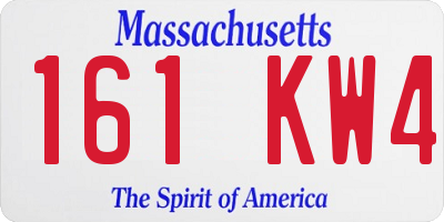 MA license plate 161KW4