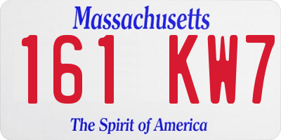 MA license plate 161KW7
